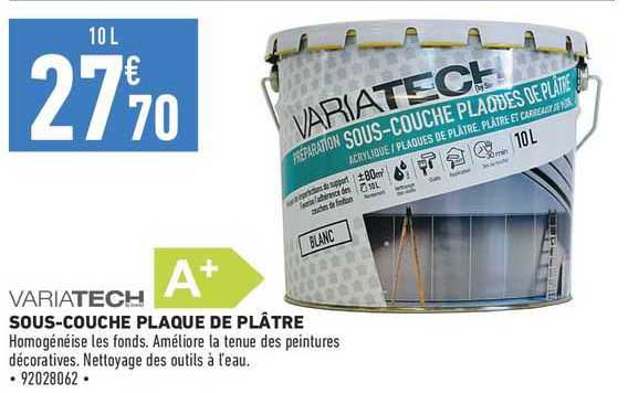 sous-couche plaque à plâtre variatech