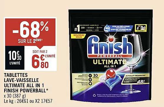 tablettes lave-vaisselle ultimate all in 1 finish powerball