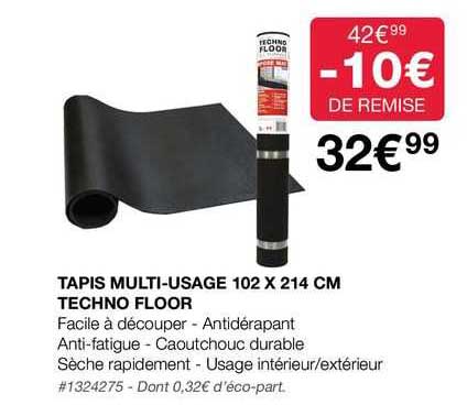 tapis multi-usage 102 x 214 cm techno floor