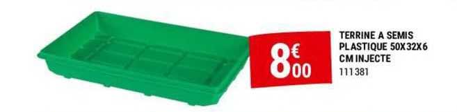 terrine à semis plastique 50x32x6 cm injecte
