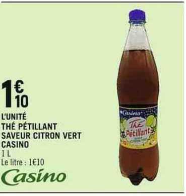 Thé Pétillant Saveur Citron Vert Casino