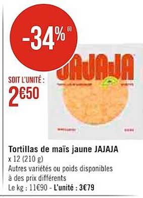 tortillas de maïs jaune jajaja