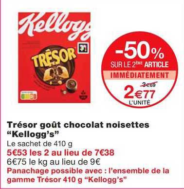 Trésor Goût Chocolat Noisettes "kellogg's"