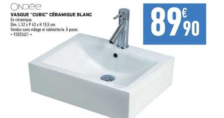 vasque "cubic" céramique blanc