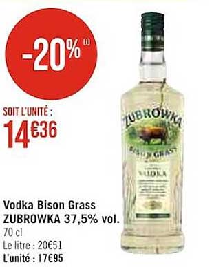 vodka bison grass zubrowka 37.5% vol.