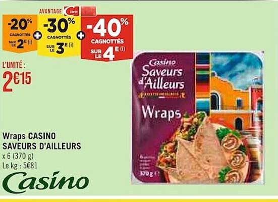 Wraps Casino Saveurs D'ailleurs
