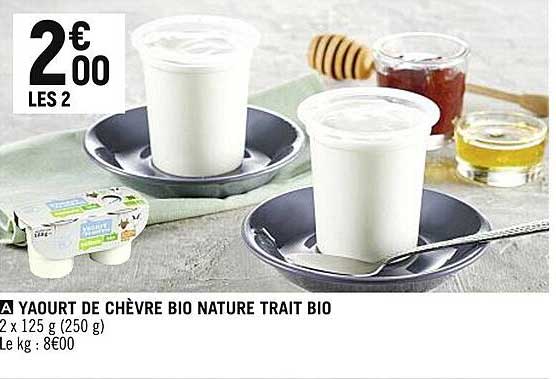 yaourt de chèvre bio nature trait bio