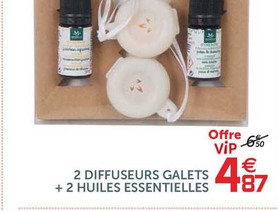 2 diffuseurs galets + 2 huiles essentielles