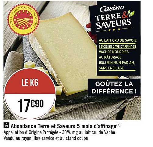 abondance terre et saveurs 5 mois d'affinage