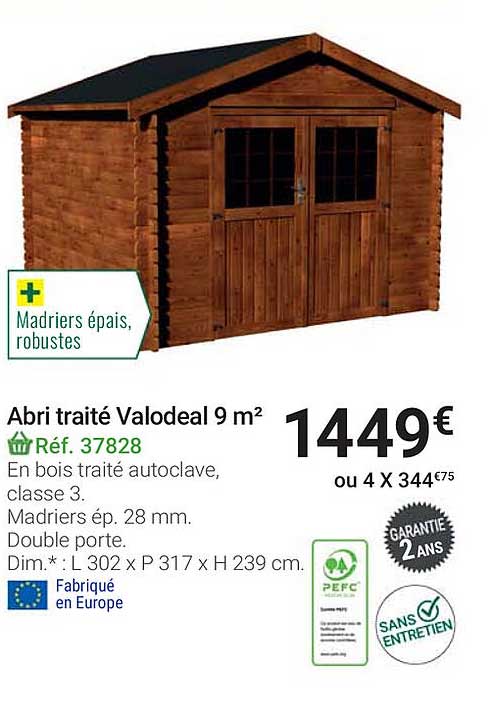 Abri Traité Valodeal 9 M2
