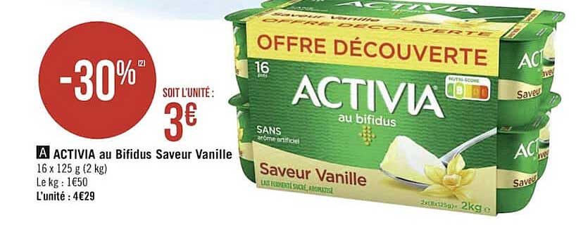 Activia Au Bifidus Saveur Vanille