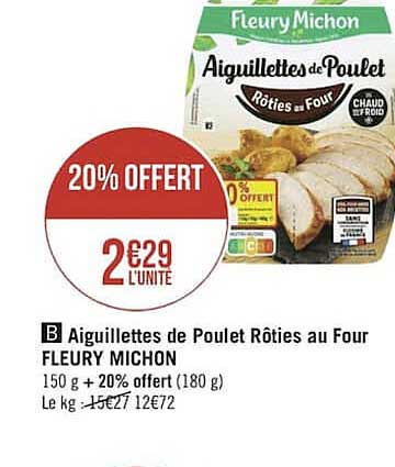 aiguillettes de poulet rôties au four fleury michon