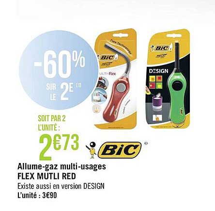 Allume-gaz Multi-usages Flex Multi Red Bic