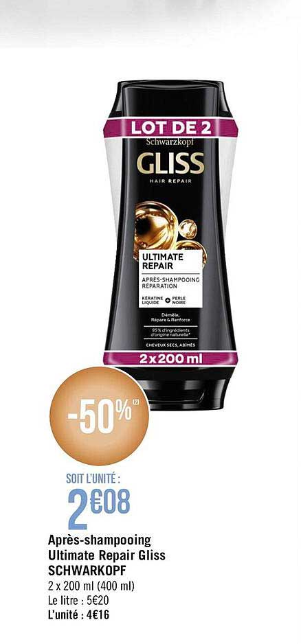 après-shampooing ultimate repair gliss schwarkopf