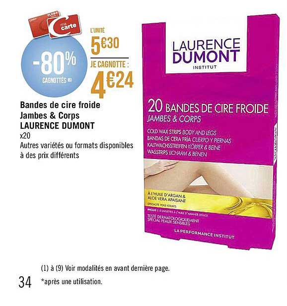 bandes de cire froide jambes & corps laurence dumont