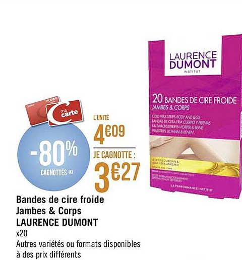 bandes de cire froide jambes & corps laurence dumont
