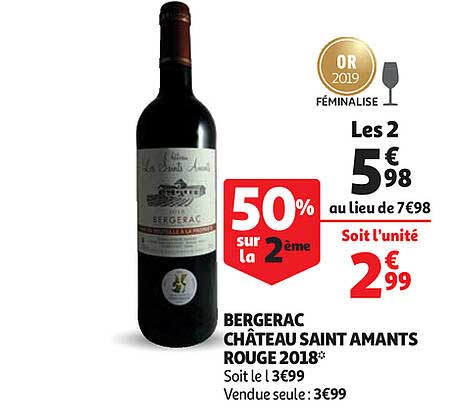bergerac château saint amants rouge 2018