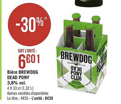 bière brewdog dead pony 3,5% vol.