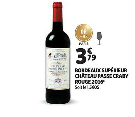 bordeaux supérieur château passe craby rouge 2016