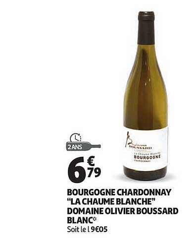 bourgogne chardonnay "la chaume blanche" domaine olivier boussard blanc