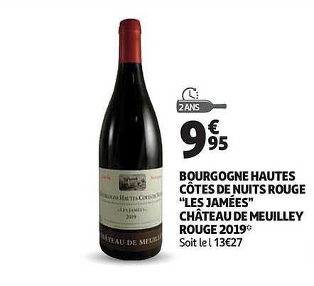 bourgogne hautes côtes de nuits rouge "les jamées" château de meuilley rouge 2019