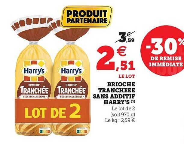 brioche tranchée sans additif harry's