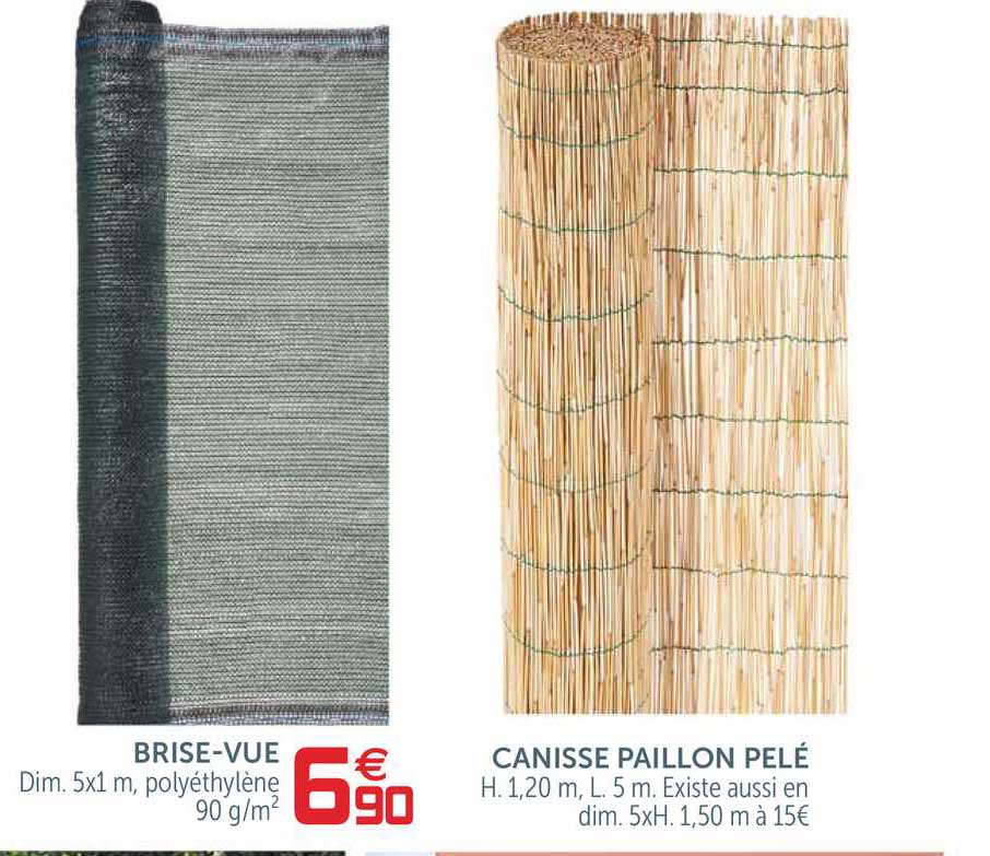 brise-vue, canisse paillon pelé