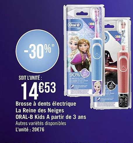 brosse à dents électrique la reine des neiges oral-b kids à partir de 3 ans