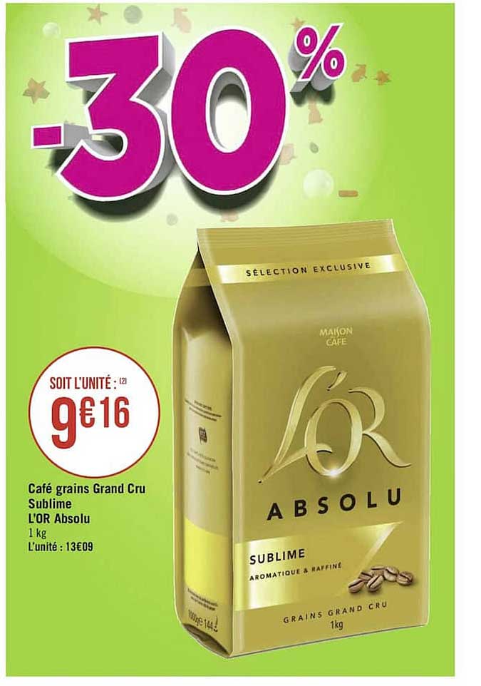 café grains grand cru sublime l'or absolu