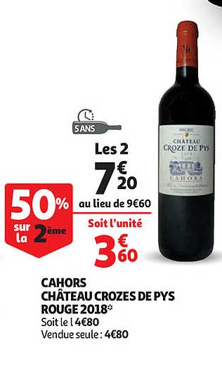 cahors château crozes de pys rouge 2018