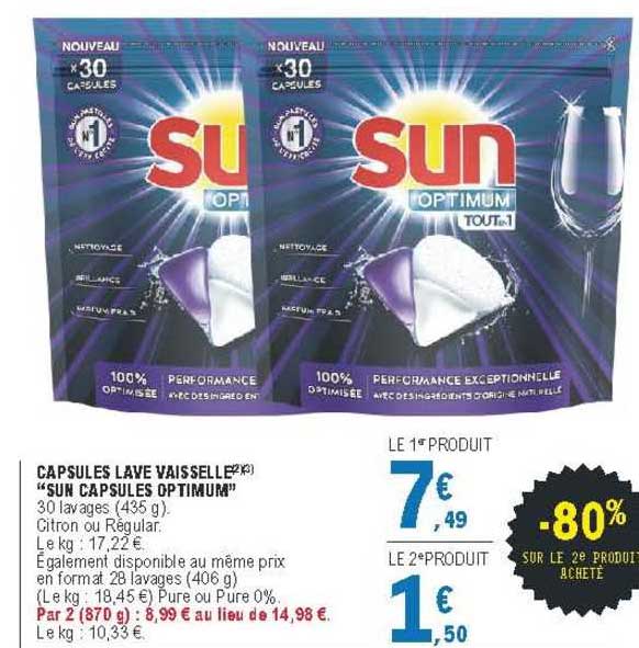 capsules lave vaisselle "sun capsules optimum"