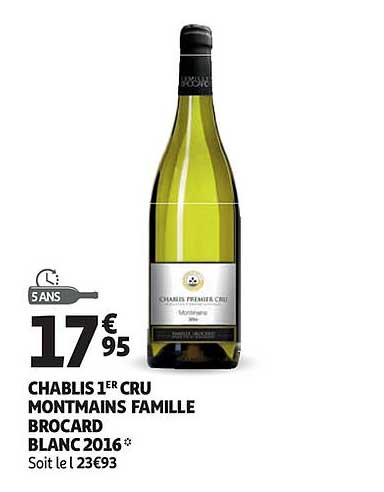 chablis 1er cru montmains famille brocard blanc 2016