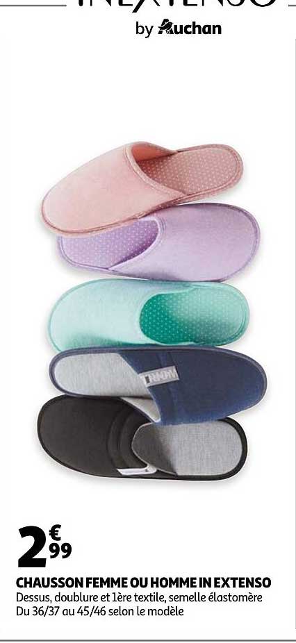 chausson femme ou homme in extenso