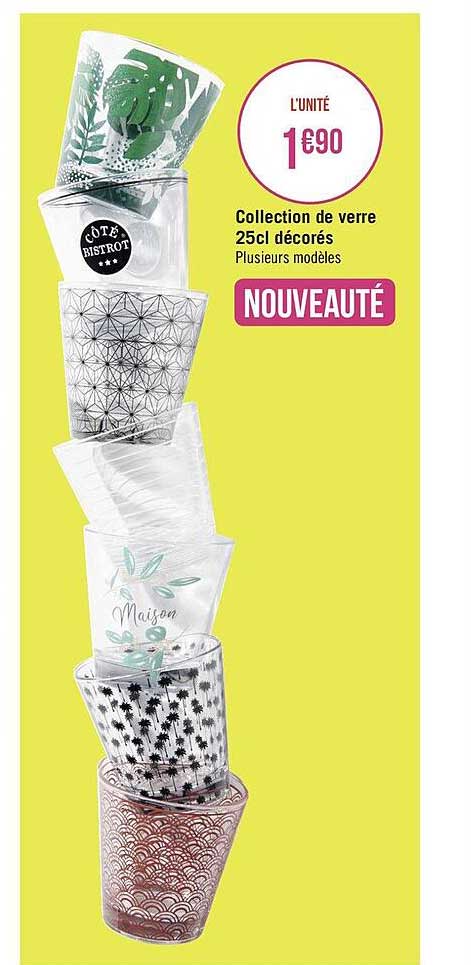 collection de verre 25cl décorés