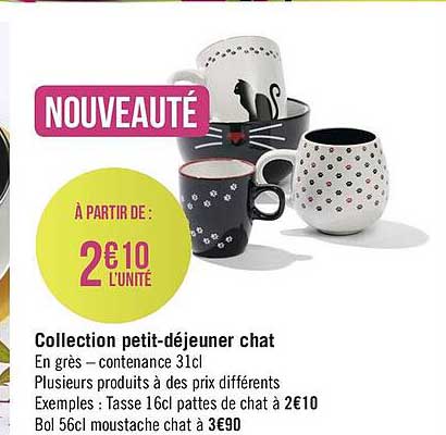 collection petit-déjeuner chat