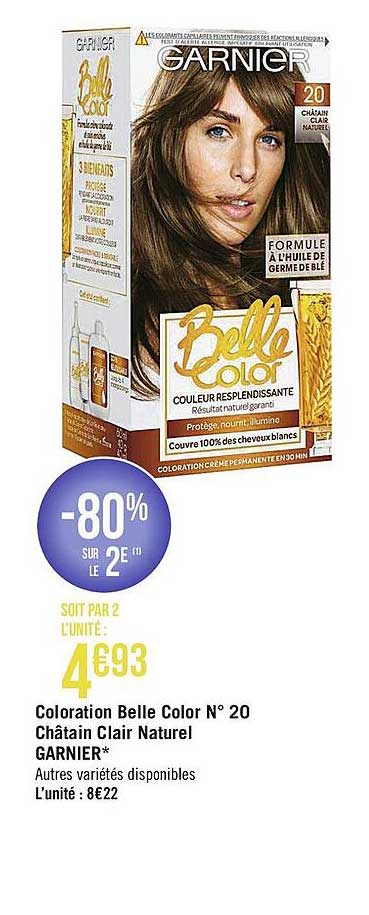 coloration belle color n° châtain clair naturel garnier