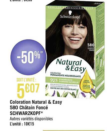 coloration natural & easy 580 châtain foncé schwarzkopf