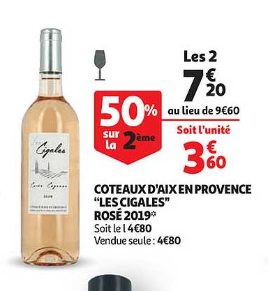 coteaux d'aix en provence "les cigales" rosé 2019