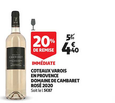Coteaux Varois En Provence Domaine De Cambaret Rosé 2020