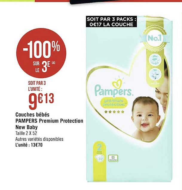 couches bébés pampers premium protection new baby