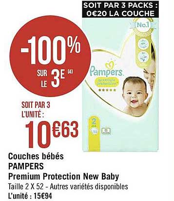 couches bébés pampers premium protection new baby
