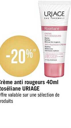 crème anti rougeurs 40ml roséliane uriage