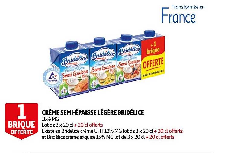 crème semi-épaisse légère bridélice
