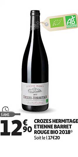 crozes hermitage etienne barret rouge bio 2018
