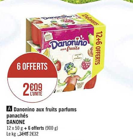 Danonino Aux Fruits Parfums Panachés Danone