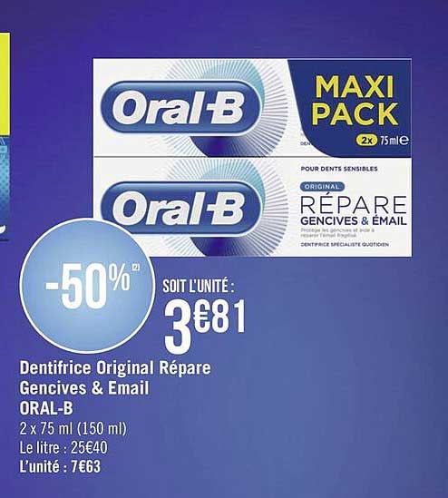 dentifrice original répare gencives & email oral-b
