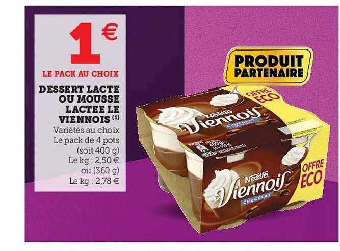 dessert lacté ou mousse lactée le viennois