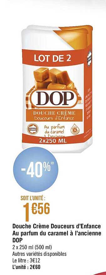 douche crème douceurs d'enfance au parfum du caramel à l'ancienne dop