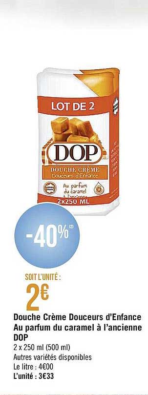 douche crème douceurs d'enfance au parfum du caramel à l'ancienne dop