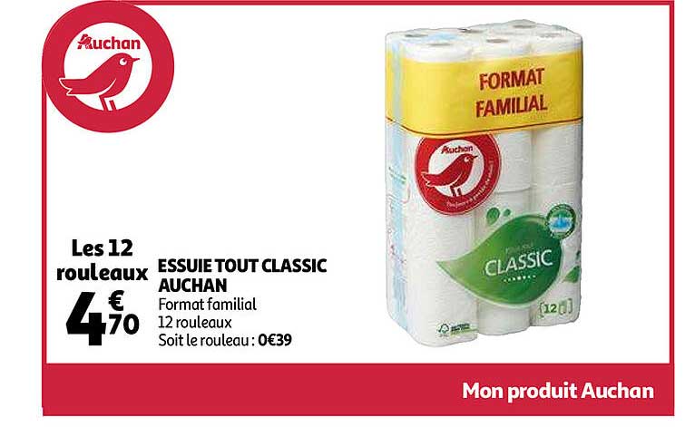 essuie tout classic auchan